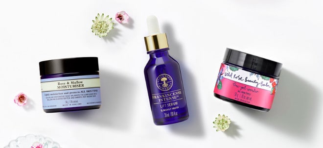 neal's yard remedies lotions and creams with flowers decoration